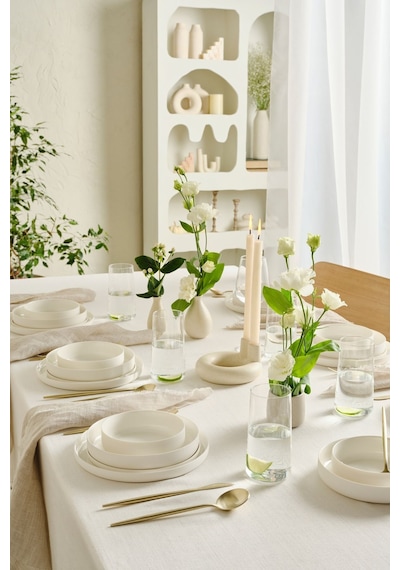 Karaca  Earth Collection Finesse 24 Parça 6 Kişilik Yemek Takımı Beyaz