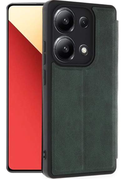 Newface Xiaomi Redmi Note 13 4g Kılıf Flip Cover - Glblseme - 33 Koyu Yeşil