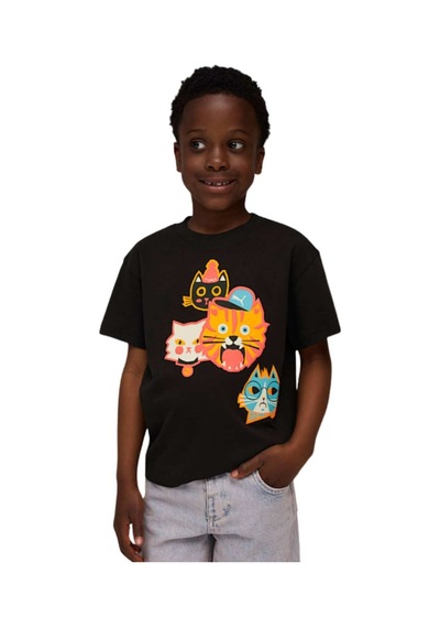 Puma Puma Moody Cat Tee Unisex Çocuk Siyah Tişört 28605 SIYAH
