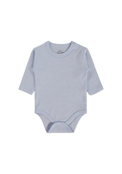 Minidamla Baby Minidamla Uzun Kol Basic 3'lü Set 1-18 Ay Çıtçıtlı Badi - Mavi