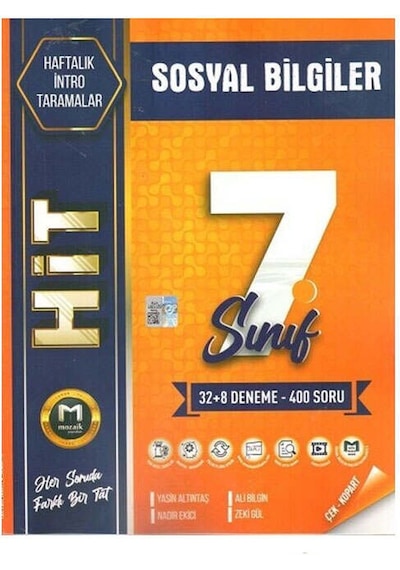 Mozaik Yayınları 2025 7.sınıf Sosyal Bilgiler Hit 40 Deneme