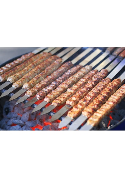 15 adet 55 Cm Ömürlük Paslanmaz Adana Kebap Şişi Kıyma Adana Kebap Şiş