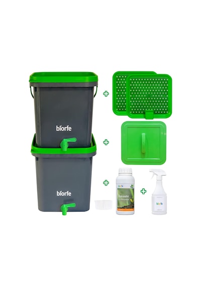Ayrex Kompost Kovası Kepekli 18 Litre Ikili Set - 18sgb Diğer