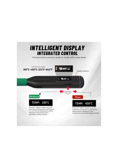 Sugon 55g Kablosuz Havya Lehim İstasyonu 100-450 C Arası Sıcaklık Hızlı Isınma C210 3 Uç - 785025166
