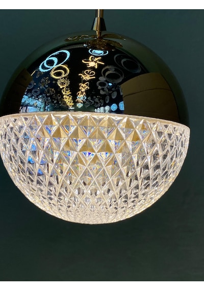 Tekli Desenli Top Rose Gold 3 Renk Modlu Kristal Desen Taşlı Ledli Sarkıt Avize Resimdeki Gibi