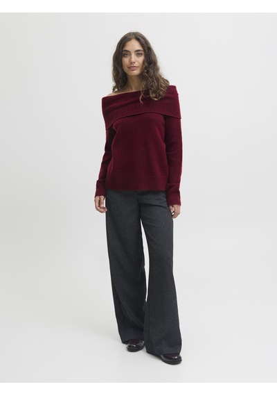 Jack & Jones Kadin Madonna Yaka Yün Karisimli Kazak - Minka - 12264129 Kahverengi