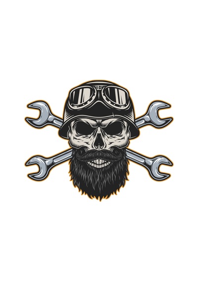 Kurukafa Motorcu Motosiklet Sticker 01848