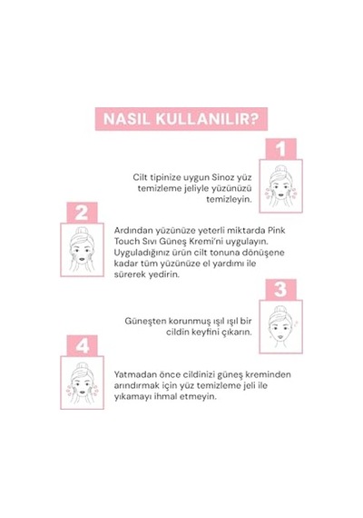 Ayrex Sinoz Pink Touch Anında Ton Eşitleyici Leke Karşıtı Spf50+ Pembe Sıvı Yüz Güneş Kremi Pa++++ 50ml