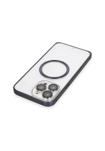 Joko - 128 - İphone 15 Pro Max Kılıf Metal Bumper Magneticsafe Kapak - Edntrend - - Lacivert