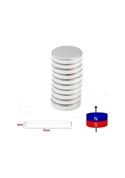 Neodyum Mıknatıs D15X3Mm 10 Adet
