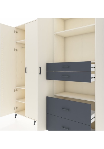 Hyperion Dolap 12 Raflı 4 Çekmeceli Tek Askılı 220x44x243 Aytaşı-aytaşı/antrasit Çok Renkli Hyperion Dolap 12 Raflı 4 Çekmeceli Tek Askılı 220x44x243 Aytaşı-aytaşı/antrasit Çok Renkli