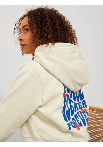 Jjxx Kapüşonlu Rahat Kesim Ekru Kadın Sweatshirt 12241834 001