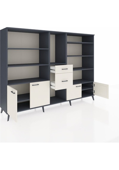 Hyperion Dolap 10 Raflı 2 Çekmeceli 4 Kapaklı 220x44x163 Antrasit Antrasit-aytaşı Hyperion Dolap 10 Raflı 2 Çekmeceli 4 Kapaklı 220x44x163 Antrasit Antrasit-aytaşı