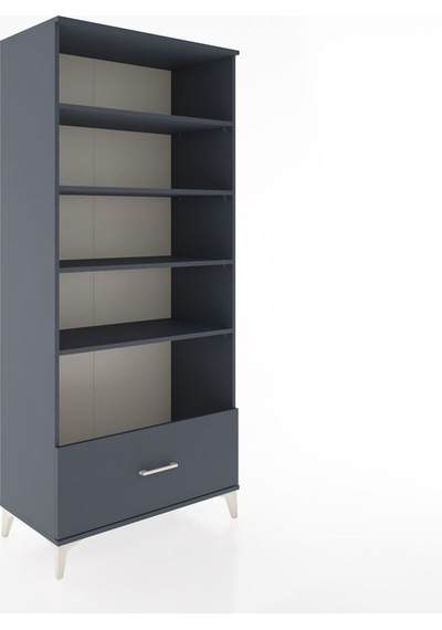 Hyperion Dolap 4 Raflı Tek Çekmeceli 88x44x195 Antrasit-antrasit Antrasit