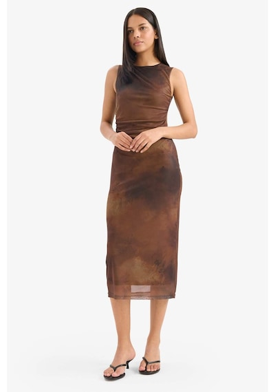 Defacto Bodycon Vücudu Saran Bisiklet Yaka Desenli Tül Kolsuz Midi Elbise E7402ax25aubn225 Kahve Defacto Bodycon Vücudu Saran Bisiklet Yaka Desenli Tül Kolsuz Midi Elbise E7402ax25aubn225 Kahve