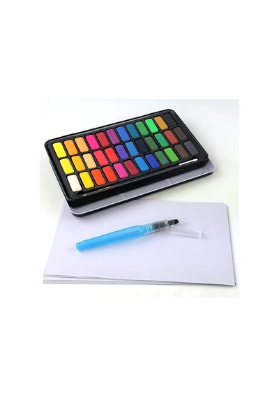 E&d Art Bianyo Aquarelle 36'lı Tablet Taş Sulu Boya Seti - Karton