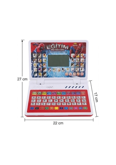 Süper Kahraman Eğitici Bilgisayar 100 Fonksiyonlu Müzikli Harf Kelime Ve Şarkı Modlu Oyuncak Laptop