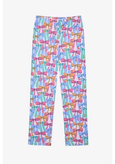 Penti Kız Çocuk Colorful Bows Pamuklu Gömlek Kırık Beyaz Pijama Takımı