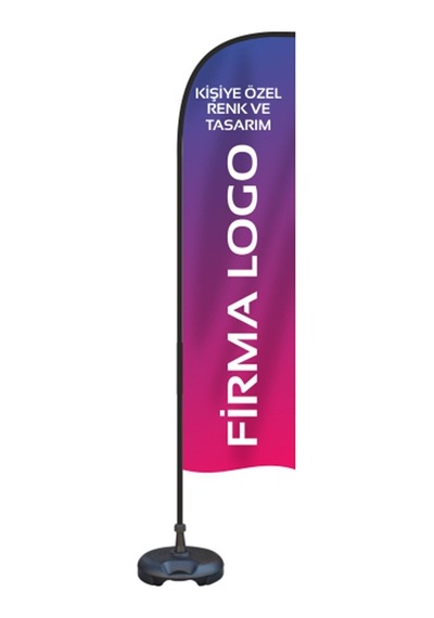100x400 Cm Özel Tasarımlı Yelken Bayrak Flama+bidon+sopa