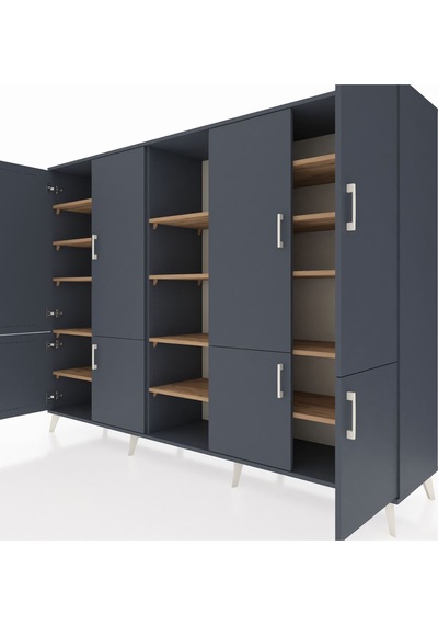 Hyperion Dolap 14 Raflı 8 Kapaklı 220x44x163 Antrasit-antrasit/ça Antrasit-antrasit/çam Hyperion Dolap 14 Raflı 8 Kapaklı 220x44x163 Antrasit-antrasit/ça Antrasit-antrasit/çam