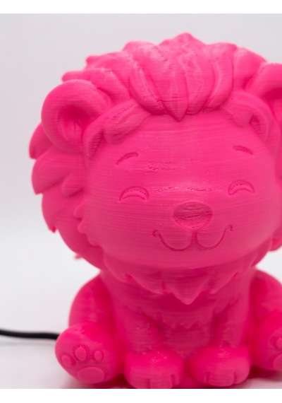 Aslan Modern Dekoratif Ev Hediyesi Tasarım Lamba - Aslan Figürlü Gece Lambası Pembe