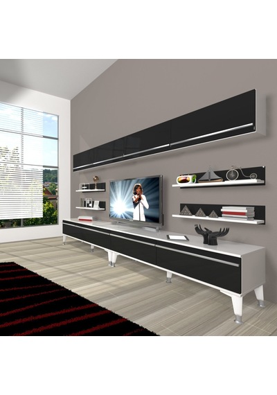 Decoraktiv Eko 360y Mdf Silver Tv Ünitesi Tv Sehpası Beyaz - Antrasit