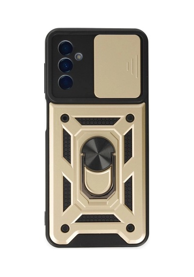 Samsung Uyumlu Galaxy A04s Kılıf Pars Lens Yüzüklü Silikon - Gold 0.2M-Çok Renkli