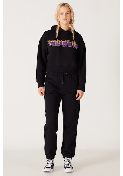 Wrangler Regular Fit Normal Kesim Siyah Kadın Kapüşonlu Sweatshirt W232302001 Siyah