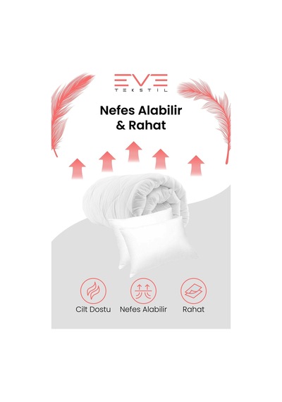 Eve Tekstil Cift Kisilik Yorgan Seti 195cmx215cm Beyaz