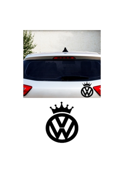 Volkswagen King Oto Sticker, Volkswagen Oto Aksesuar 25x20 Cm