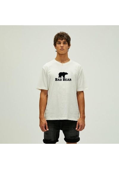 Bad Bear Muscle Basic Erkek Beyaz Yuvarlak Yaka Tişört Beyaz