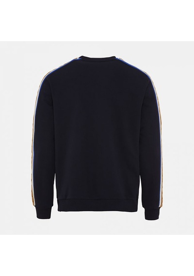 Siyah Fila Erkek Bisiklet Yaka Sweatshirt Braid Detail Tm411156 Siyah