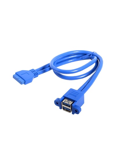 20 Pin USB 3.0 Dişi to 2x USB 3.0 Anakart Panel Tipi Kablo - 50cm