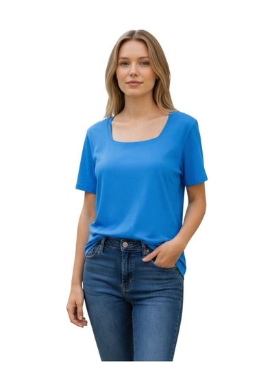 Lyvean Kare Yaka Oversıze Kısa Kollu Tshirt Çok Renkli