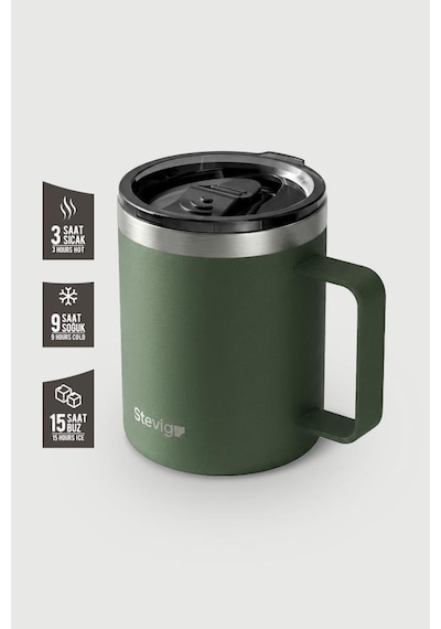 Stevig 1 Cap Daily Mug Kupa Çelik Termos 350 Ml Green St-264 Yeşil