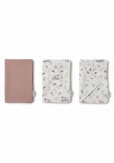 Organik Müslin Bebek Battaniyesi 2'li Set Pembe