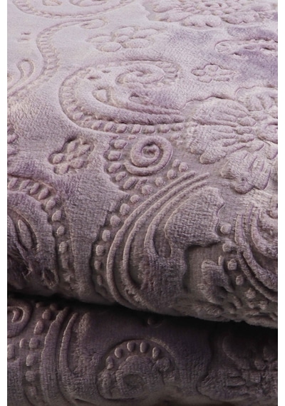 Merinos Elegans Çift Kişilik Battaniye Çiçek Desen Battaniye Mor