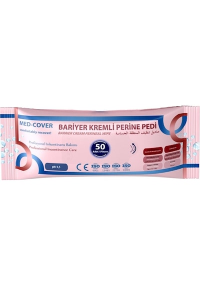 Med-cover Bariyer Kremli Perine Temizleme Pedi 50'li 5 Adet
