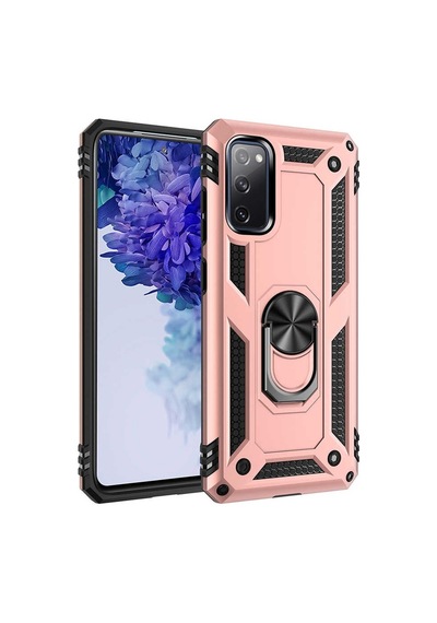 Samsung Galaxy Uyumlu S20 Fe Kılıf Tank Zırh Yüzüklü Mıknatıslı Standlı Kapak Vega