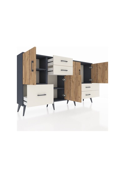 Arges Konsol 4 Raflı 5 Çekmeceli 4 Kapaklı 176x30x99 Antrasit-çam/aytaşı Atlas Çam/aytası - Antrasıt Arges Konsol 4 Raflı 5 Çekmeceli 4 Kapaklı 176x30x99 Antrasit-çam/aytaşı Atlas Çam/aytası - Antrasıt