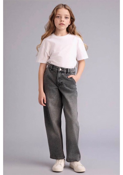 Defacto Baggy Fıt Gri Kız Çocuk Jean Pantolon G4653a8/nm55 Gri