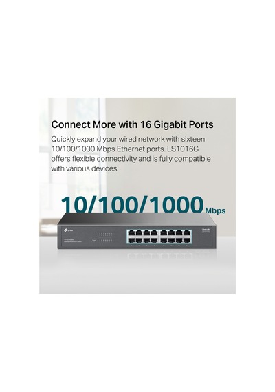 Tp-lınk Ls1016g, Green Tech, 16 Port Gigabit, Yönetilemez, Metal Kasa, Masaüstü Switch 77156138