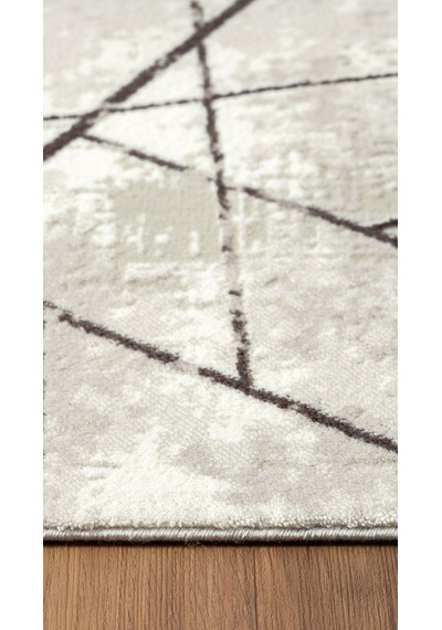 By Özer Halı Gri Renk Geometrik Şekilli Modern Stil Karmen Halı Tokyo 01703a Salon Halısı Çok Renkli