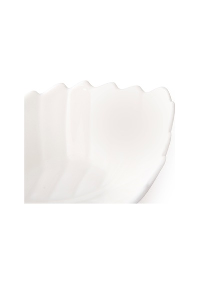 Paçii Porselen Yaprak Çerezlik - Beyaz - 11 Cm Renkli