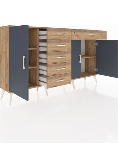 Arges Konsol 3 Raflı 6 Çekmeceli 3 Kapaklı 176x30x99 Çam-antrasit/çam Antrasıt/atlas Çam - Atlas Çam Arges Konsol 3 Raflı 6 Çekmeceli 3 Kapaklı 176x30x99 Çam-antrasit/çam Antrasıt/atlas Çam - Atlas Çam