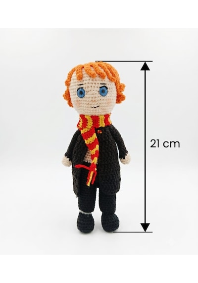 Ron Amigurumi Örgü Oyuncak - Film Karakteri Hediyelik Figür 21 Cm