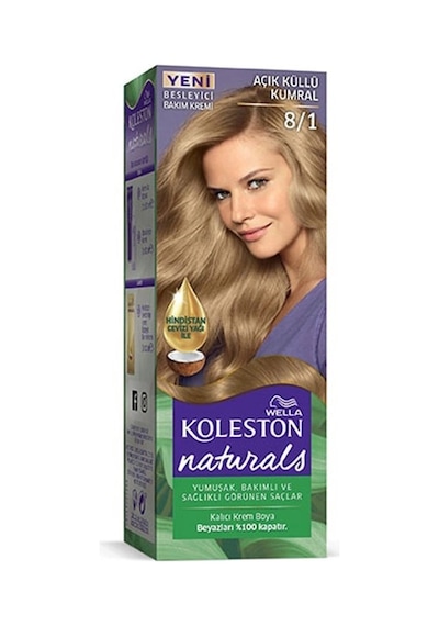 Hubrendy Tedarik Naturals Saç Boyası Açık Küllü Kumral 8/1