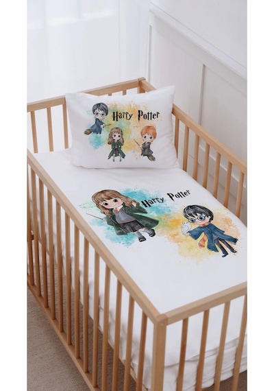 %100 Pamuk Anne Yanı Beşik Nevresim Takımı 60x100 Harry Ve Hermione