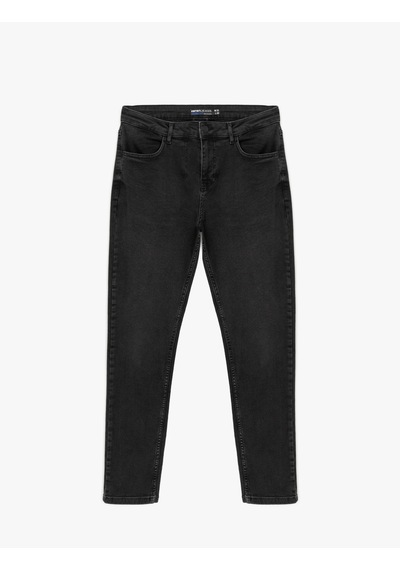 Koton Normal Bel Pamuklu Skinny Fit Jean Pantolon - Michael Jean Siyah 5sam40076ıd