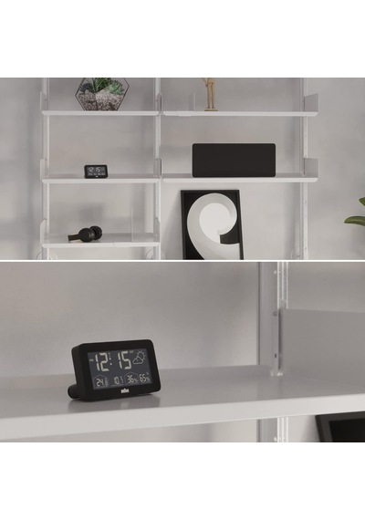 Braun Dijital Hava İstasyonu Saat İç Ve Dış Mekan Sıcaklık Ve Nem, Tahmin, Lcd Ekran, Hızlı Ayarlı, Crescendo
